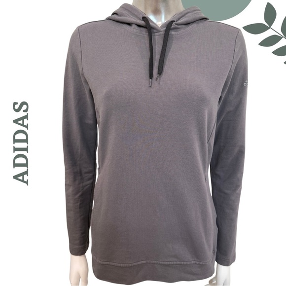 Soft Gray Adidas Hooded Sweatshirt | Everyday Style | Women’s Size Medium - Picture 1 of 7